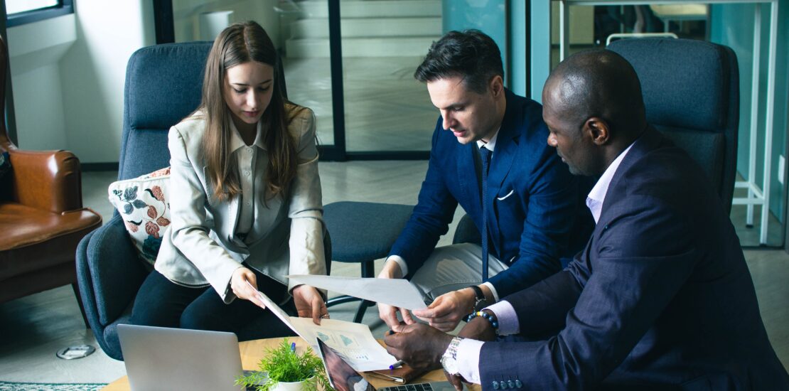 businesswoman and businessman manager