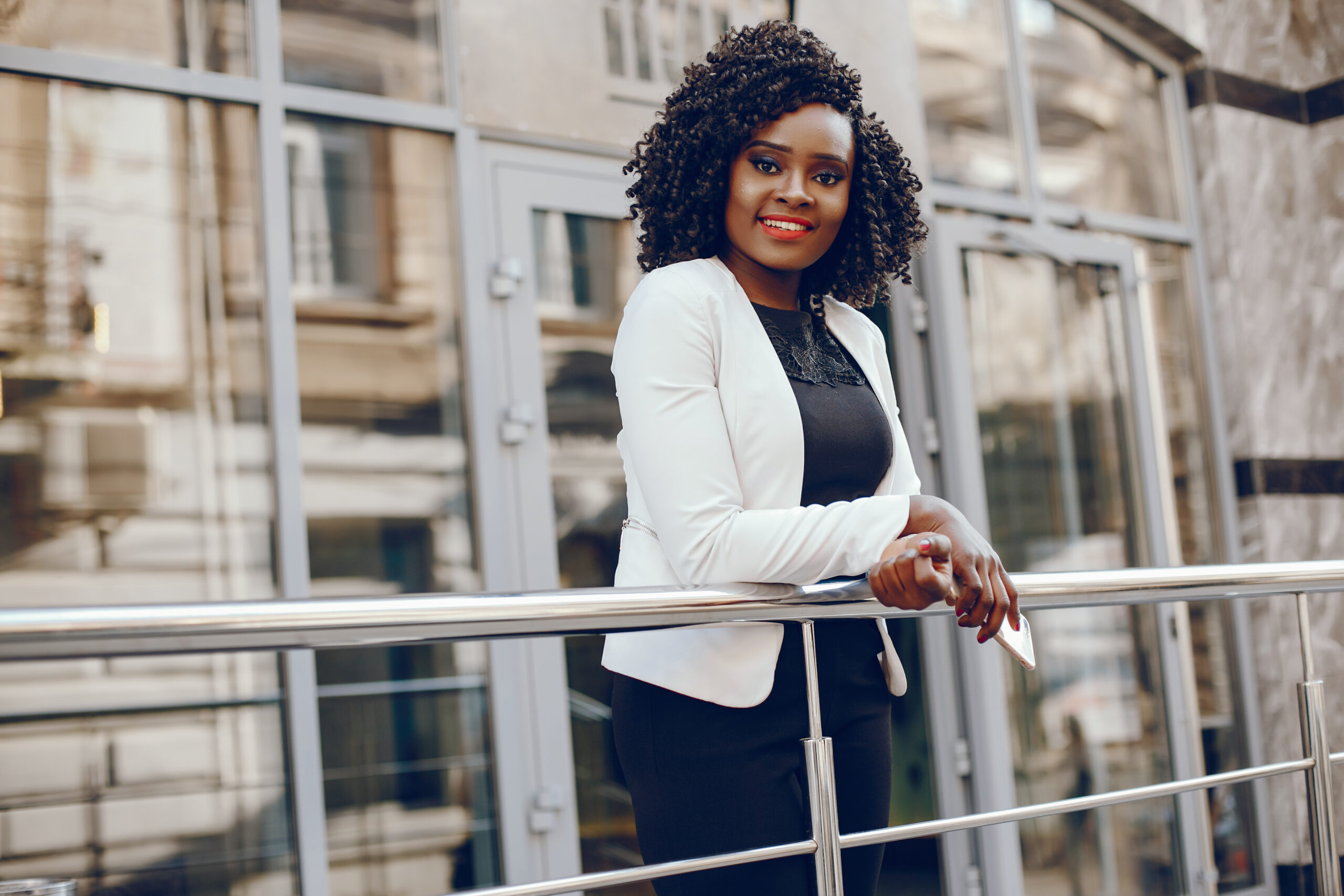 Stylish Black Girl In A City