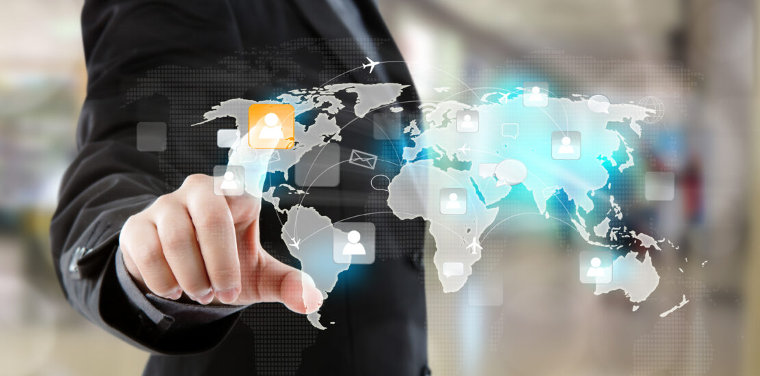 Social Network Concept : Business Man Point To Social Network A