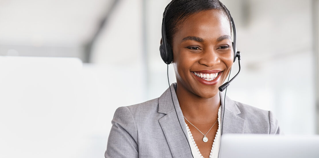 Customer Service Woman Working On A Phone Call