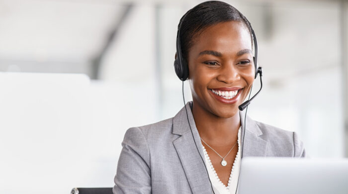 Customer Service Woman Working On A Phone Call