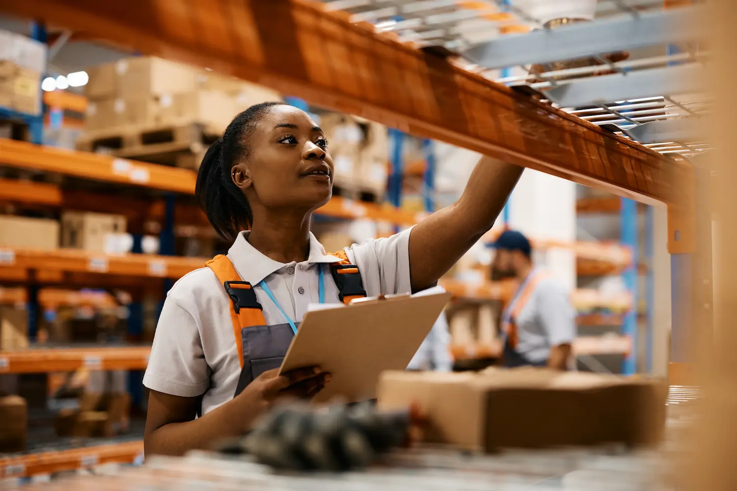 Black Female Worker Checking Inventory On Shelves 2022 11 29 22 44 05 Utc